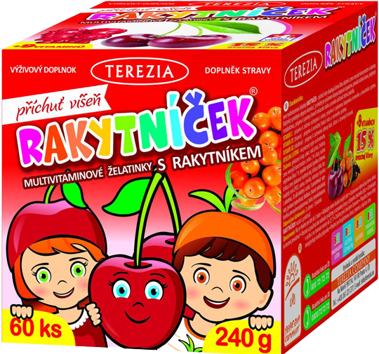 RAKYTNÍČEK multivitaminové želatinky s rakytníkem - příchuť višeň